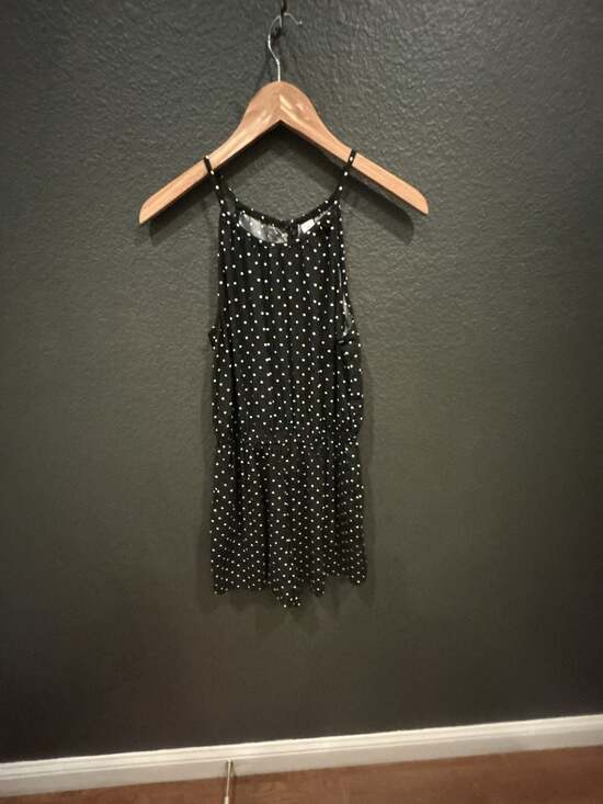 Old Navy Pants - Old Navy Black and White Polka Dot Sleeveless Halter Romper